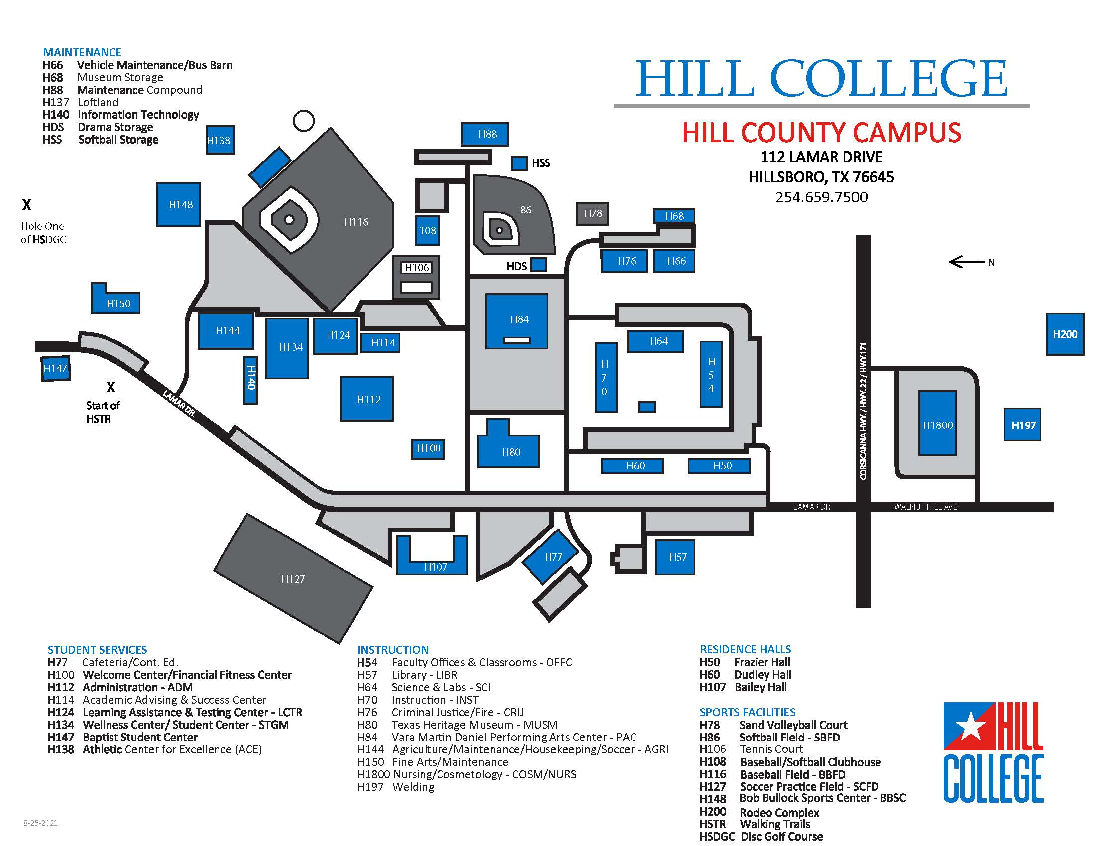 Hill College Campus Map