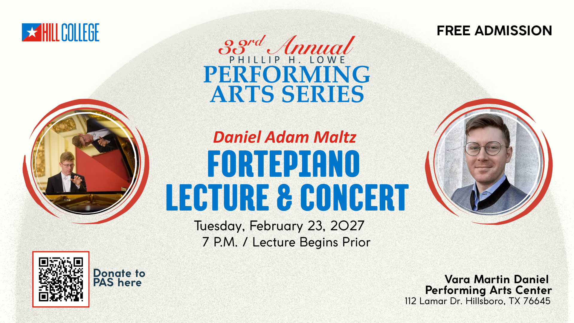 Daniel Adam Maltz on February 23 at 7 p.m. with lecture prior