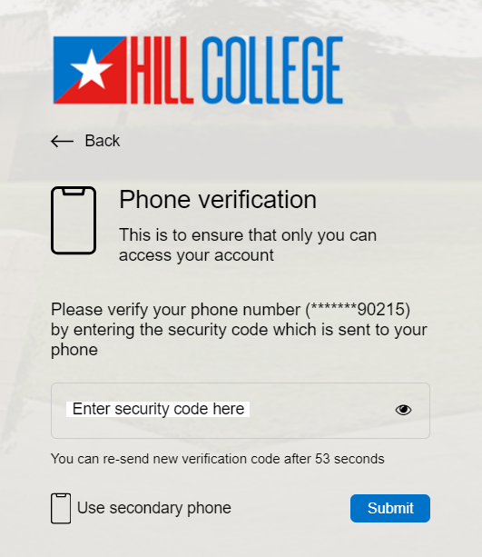 SSO Verification screen