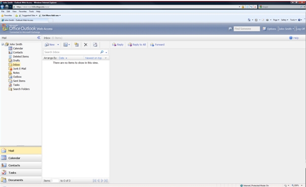 Office Outlook login screen