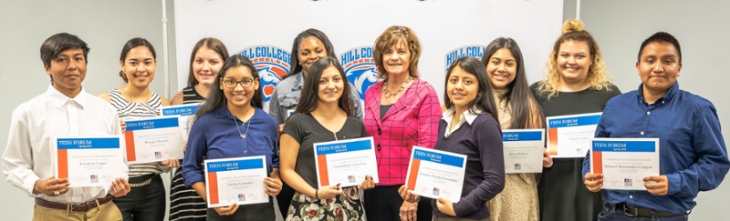Hillsboro High School students participated in the forum: Alexa Beltran, Sabrina Cagnon, Guadalupe Gobellan, Louisa Gonzalez, Samuel Hernandez Gaspar, Emily Lesley, Jonathan Lopez, Brenda Moreno, Jennifer Pineda-Fernandez, Aleahia Washington.