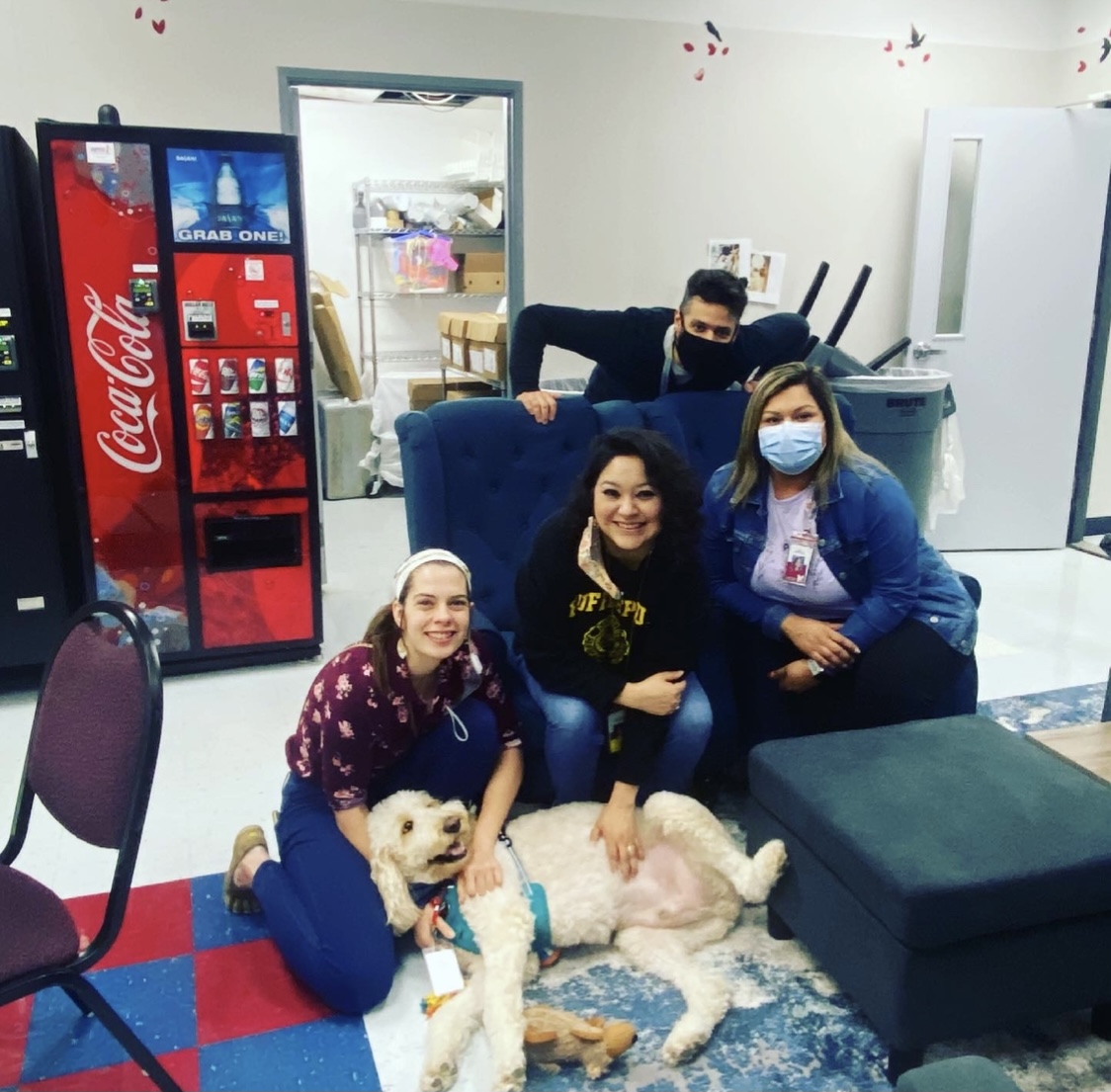 McCord and Maslow with some of the Midway Middle School staff on their last official day as interns in 2021.