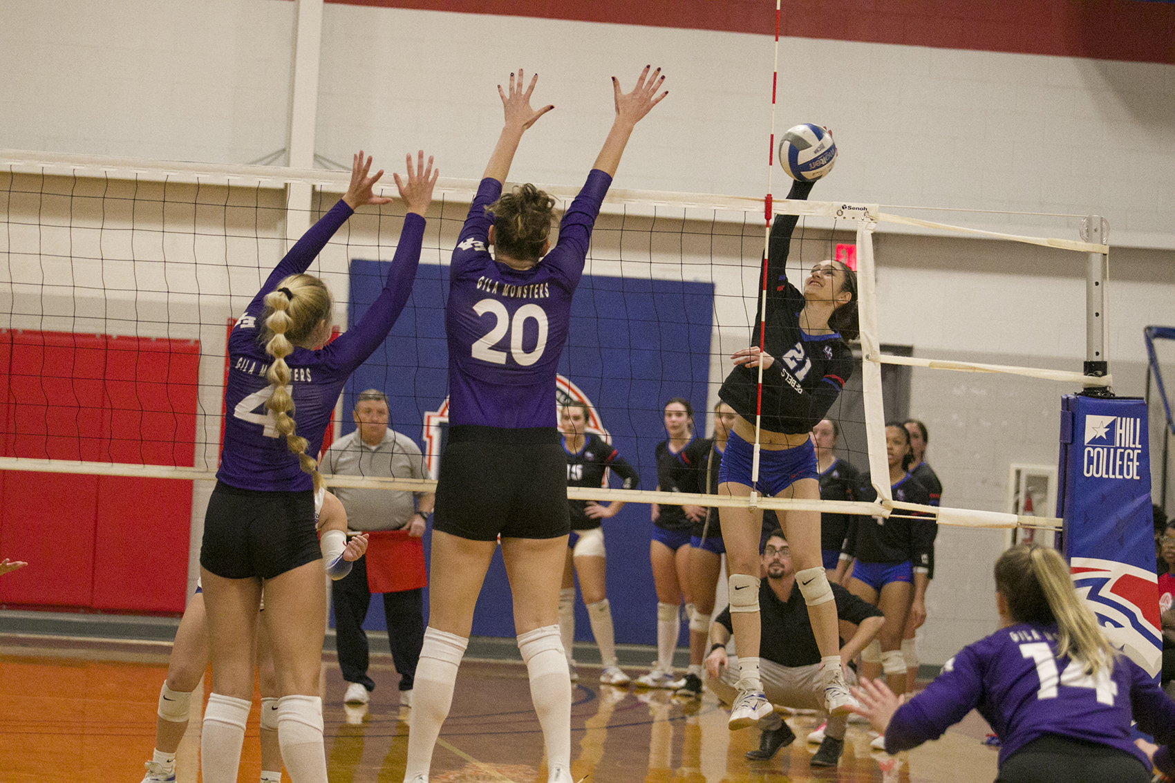 Hill College volleyball team playing