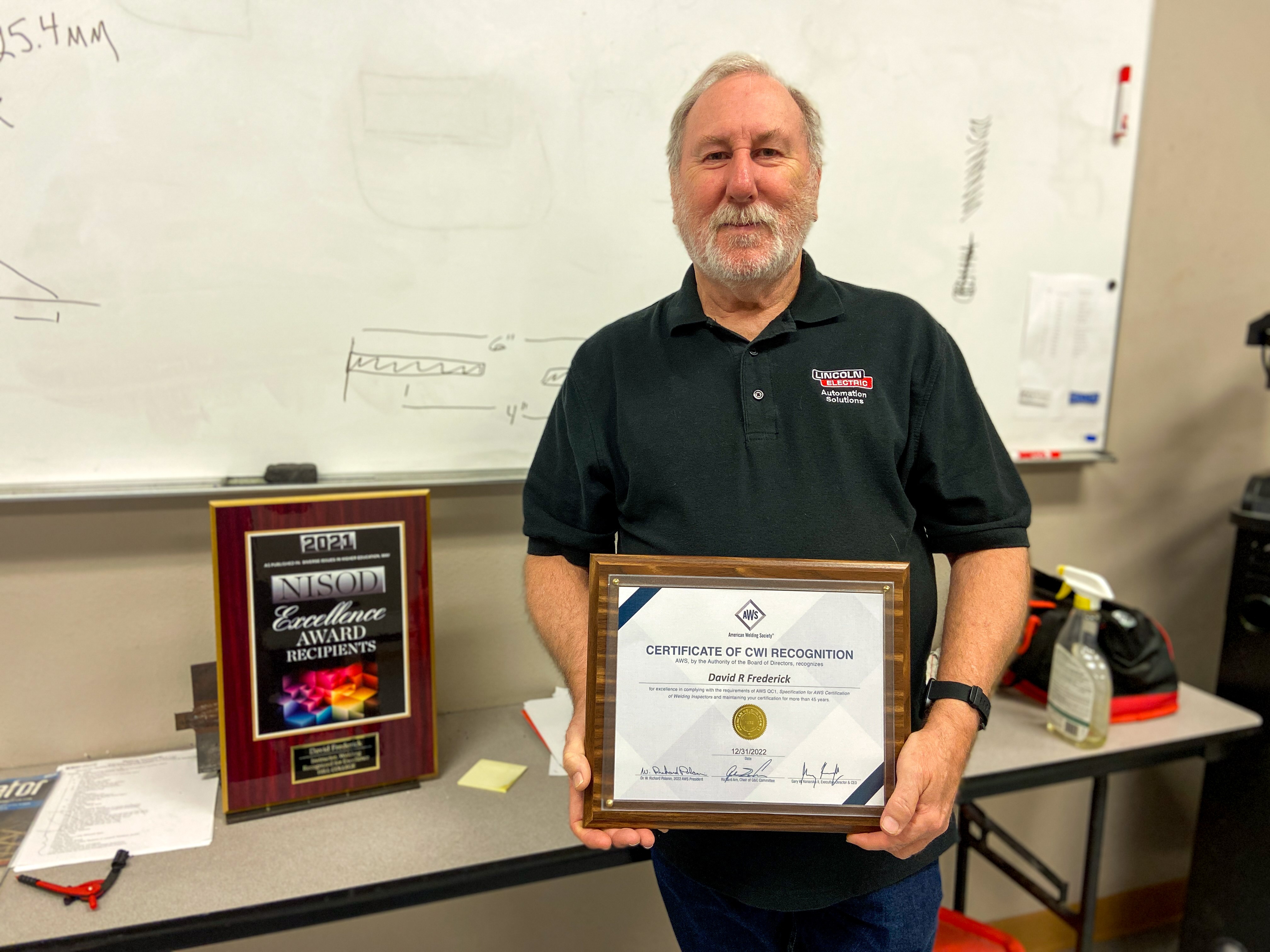 Hillsboro College welding instructor David Frederick